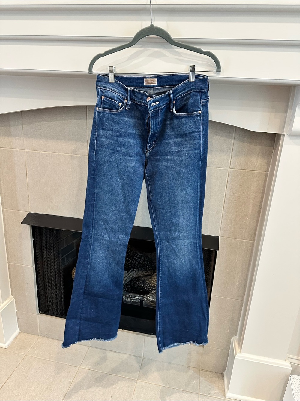 MOTHER Women's Flare Jeans in Medium Blue Denim - Picture 2 of 7
